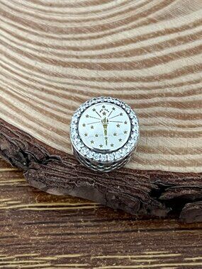 Pandora Indiana Flag Bead S925 Silver Charm